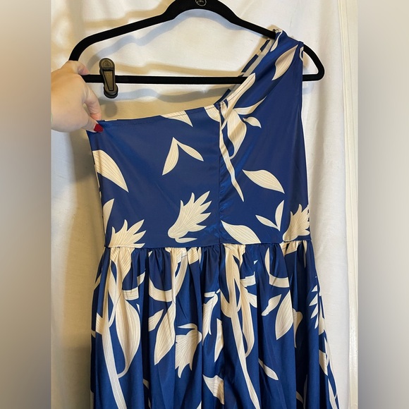 NWT Retro Stage Navy and White Sleeveless Sundress Asymmetrical Strap Size XL - Picture 8 of 11